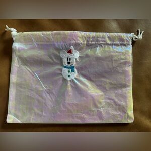 Christmas Mickey Mouse snowman draw string bag
